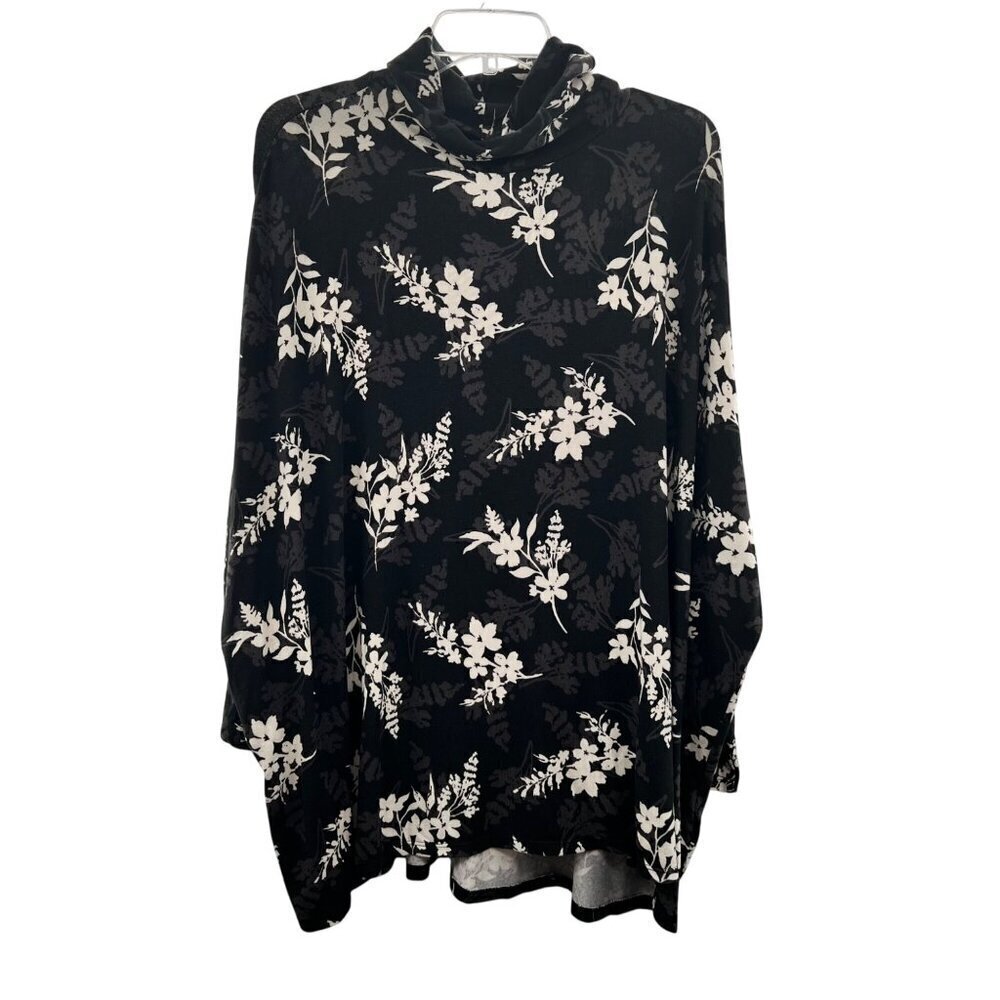 LuLaRoe Lightweight Sweater Floral Size Large Mock Neck Long Sleeve